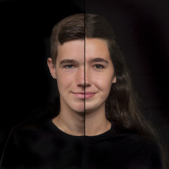 foto in 2en gesplits met aan de ene kant de zoon en andere kant de dochter